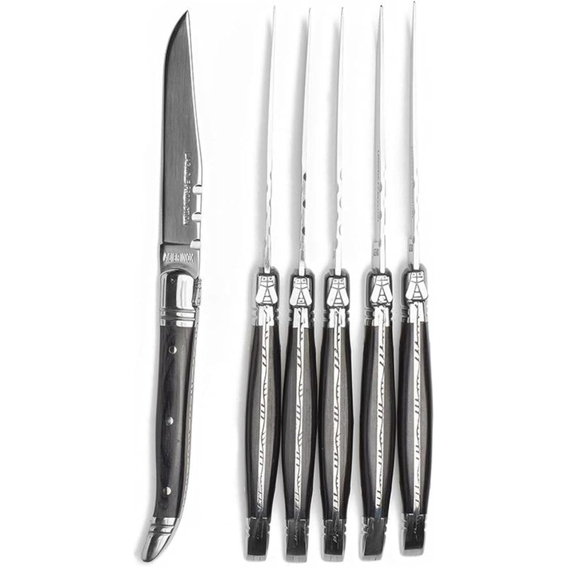 TB Laguiole Tradition 6 Pc. Steak Knife  Set - Dark Wood Handle