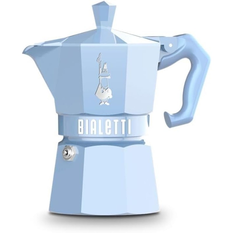 Bialetti Moka Exclusive Stovetop Espresso Maker 3 Cups - Light Blue