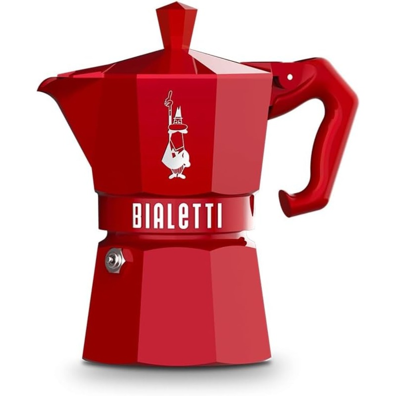 Bialetti Moka Exclusive Stovetop Espresso Maker 3 Cups - Red