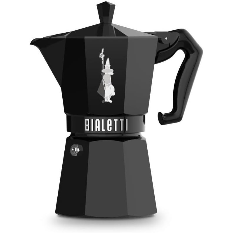 Bialetti Moka Exclusive Stovetop Espresso Maker 6 Cups - Black