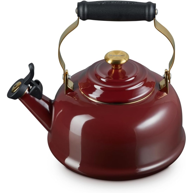 Le Creuset 1 7/10 Qt. Whistling Kettle w/Signature Gold Knob & Accents - Rhone