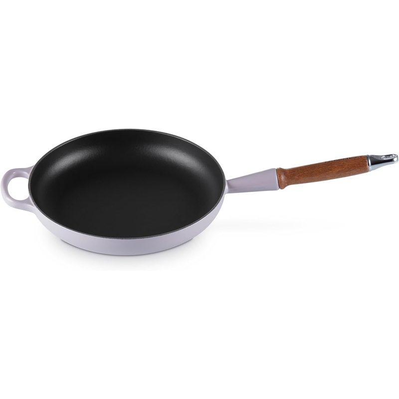Le Creuset 10 1/4" Signature Round Enameled Cast Iron Alphine Wood Handle Fry Pan - Shallot