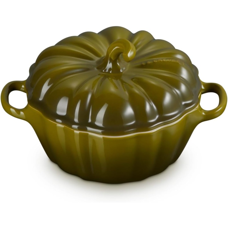 Le Creuset 12 oz. Stoneware Figural Pumpkin Petite Cocotte - Olive