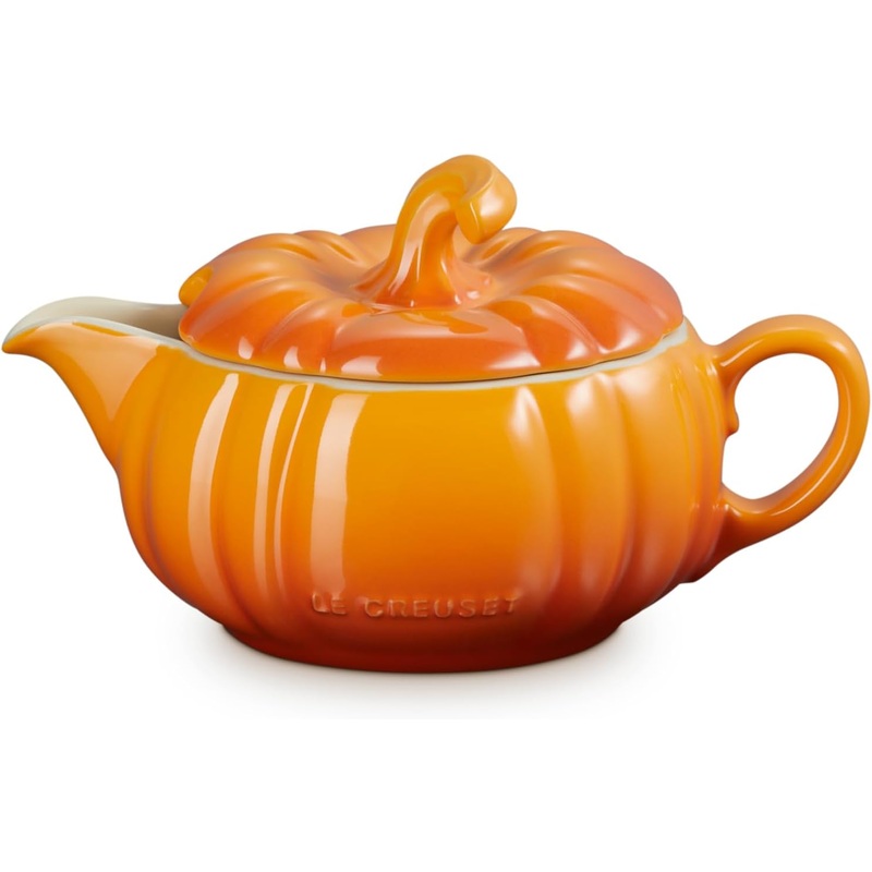 Le Creuset 14 oz. Pumpkin Gravy Boat w/Lid - Persimmon