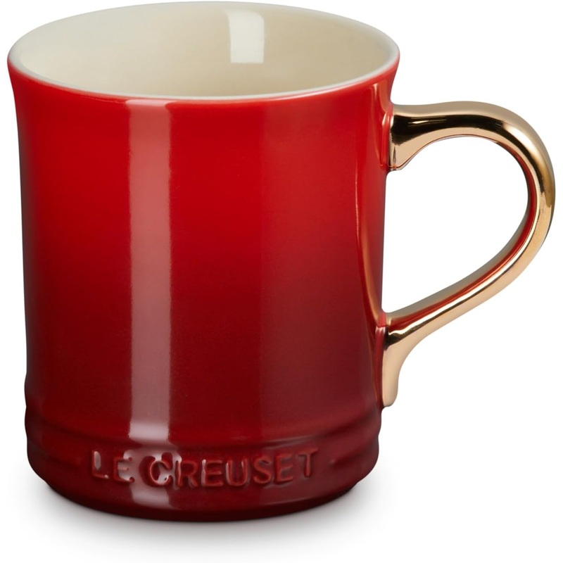 Le Creuset 14 oz. Vancouver Mug w/Gold Metallic Handle - Cerise