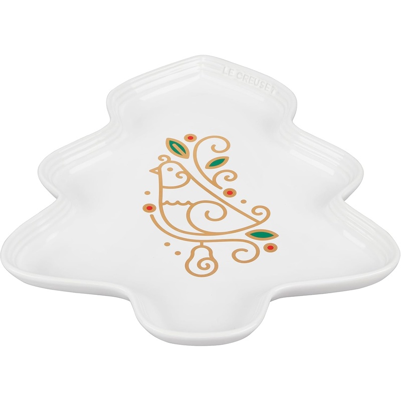 Le Creuset 14" Partridge in a Pear Tree Platter Noel - White