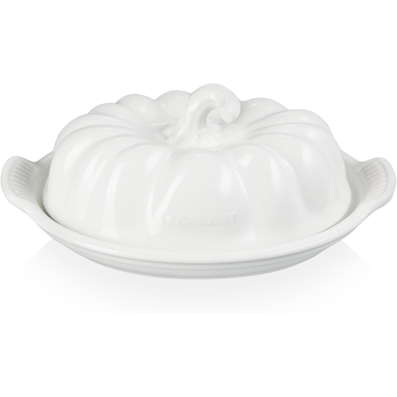 Le Creuset Figural Pumpkin Butter Dish - White