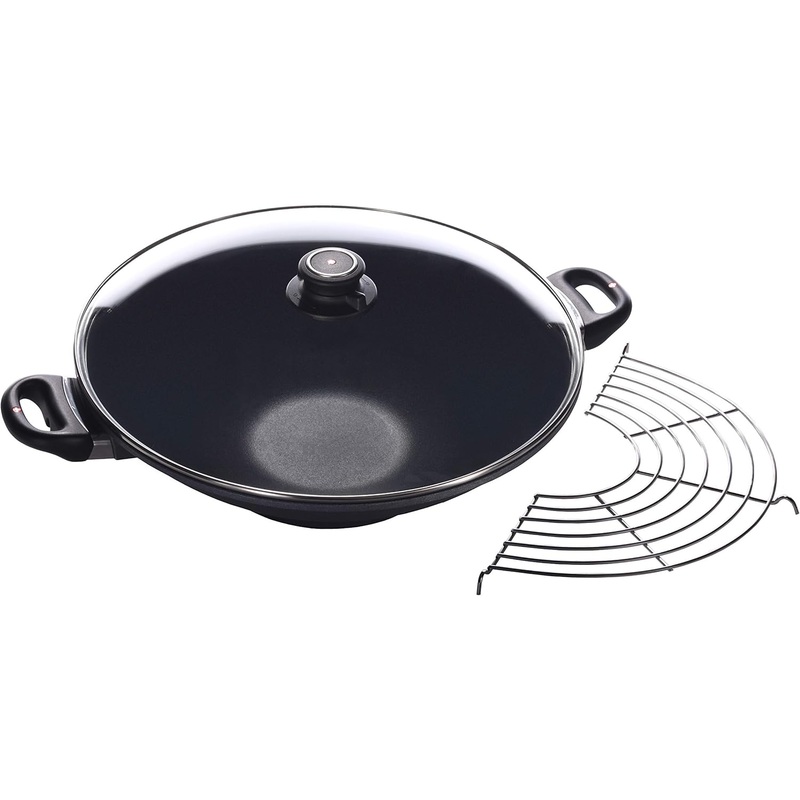 Swiss Diamond - 14.1" Wok w/Rack &Glass Lid