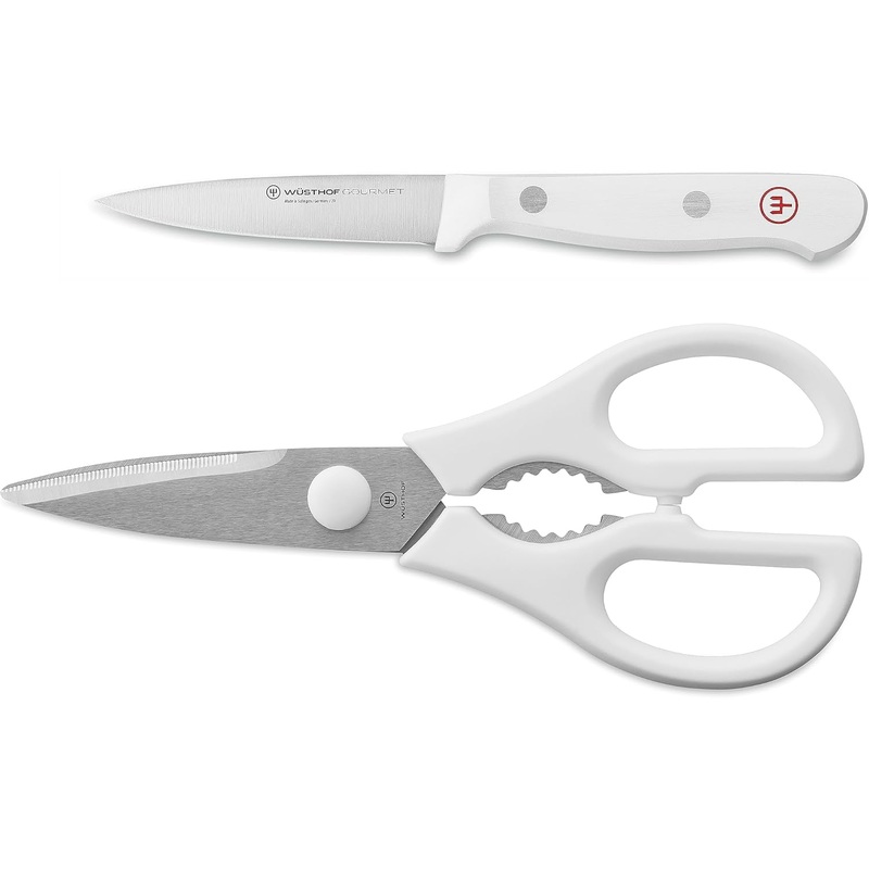 Wusthof Gourmet White - 2 Pc. Shear & Spear Point Paring Knife Set