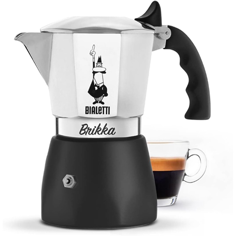 Bialetti Brikka Stovetop Espresso Maker 4 Cups - Black