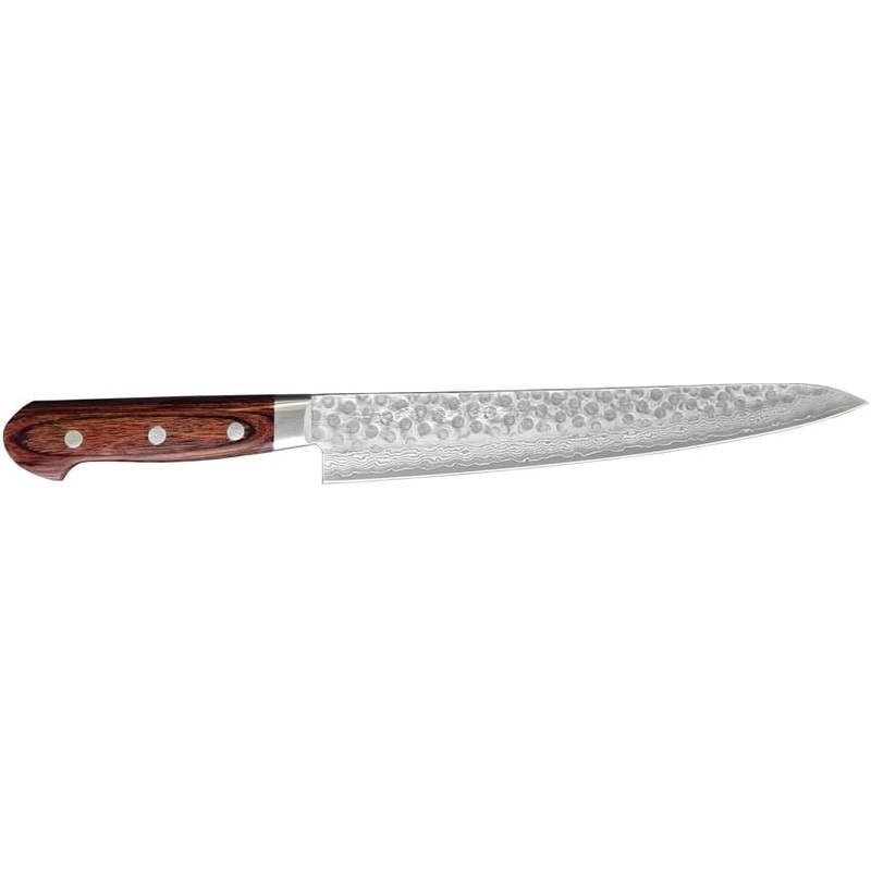 Kikuichi WDT Series Warikomi Damascus Tsuchime - 9.5" Sujihiki Knife