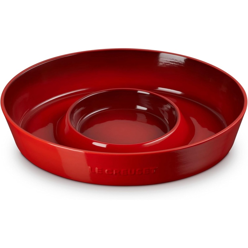 Le Creuset 13" Chip and Dip Platter - Cerise