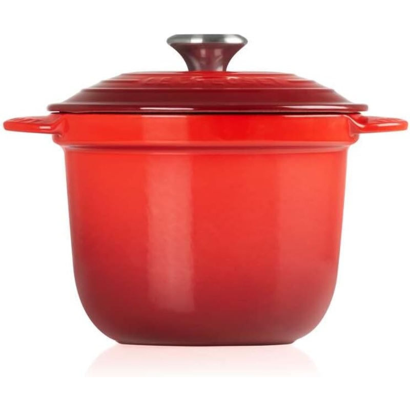 Le Creuset 2 1/4 Qt. Rice Pot w/Stainless Steel Knob & Stoneware Insert - Cerise