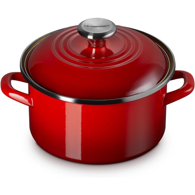 Le Creuset 3.8 Qt. Traditional Petite Stockpot w/SS Knob - Cerise