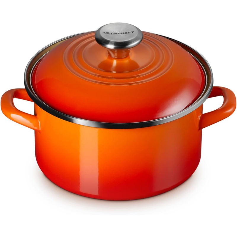 Le Creuset 3.8 Qt. Traditional Petite Stockpot w/SS Knob - Flame