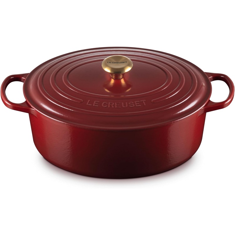 Le Creuset 8 Qt. Signature Oval Dutch Oven w/Gold Knob - Rhone