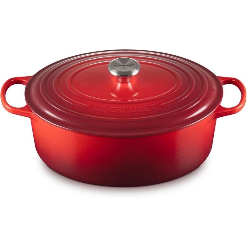 Le Creuset 8 Qt. Signature Oval Dutch Oven w/Stainless Steel Knob - Cerise