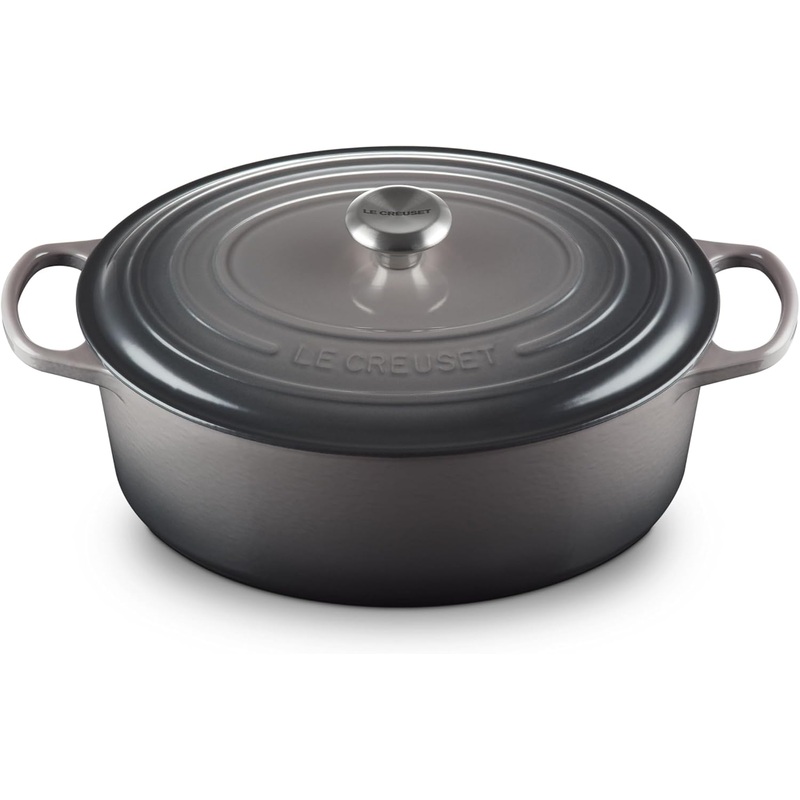 Le Creuset 8 Qt. Signature Oval Dutch Oven w/Stainless Steel Knob - Oyster