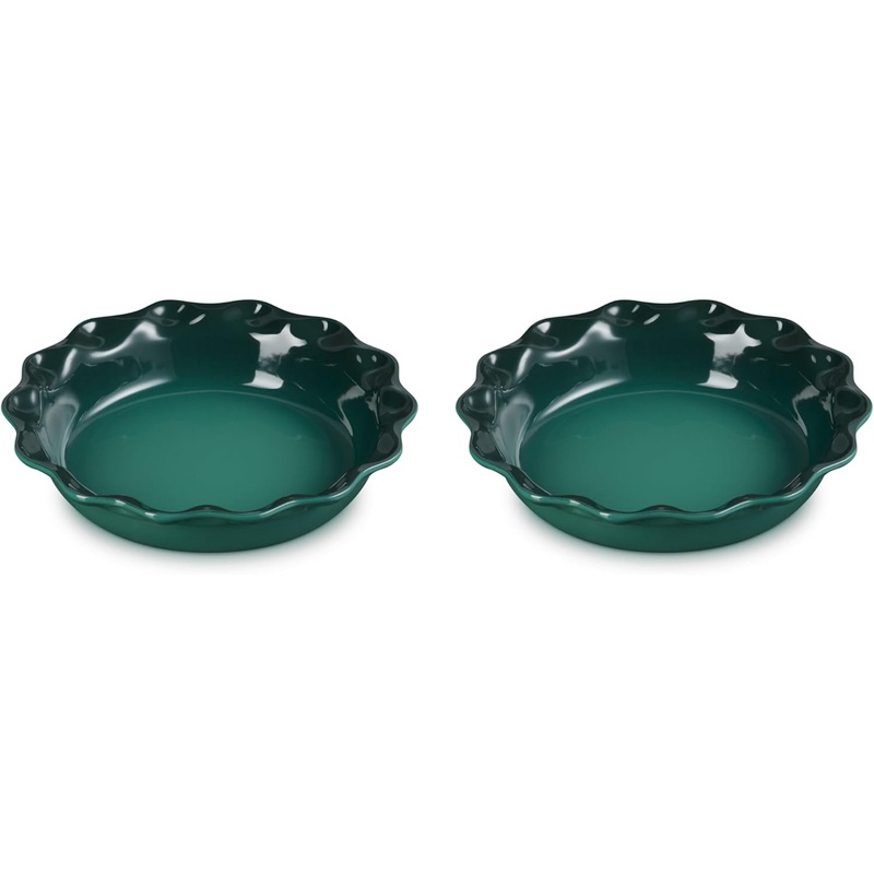 Le Creuset Set of 2 - 9" Heritage Fluted Pie Dish - Artichaut