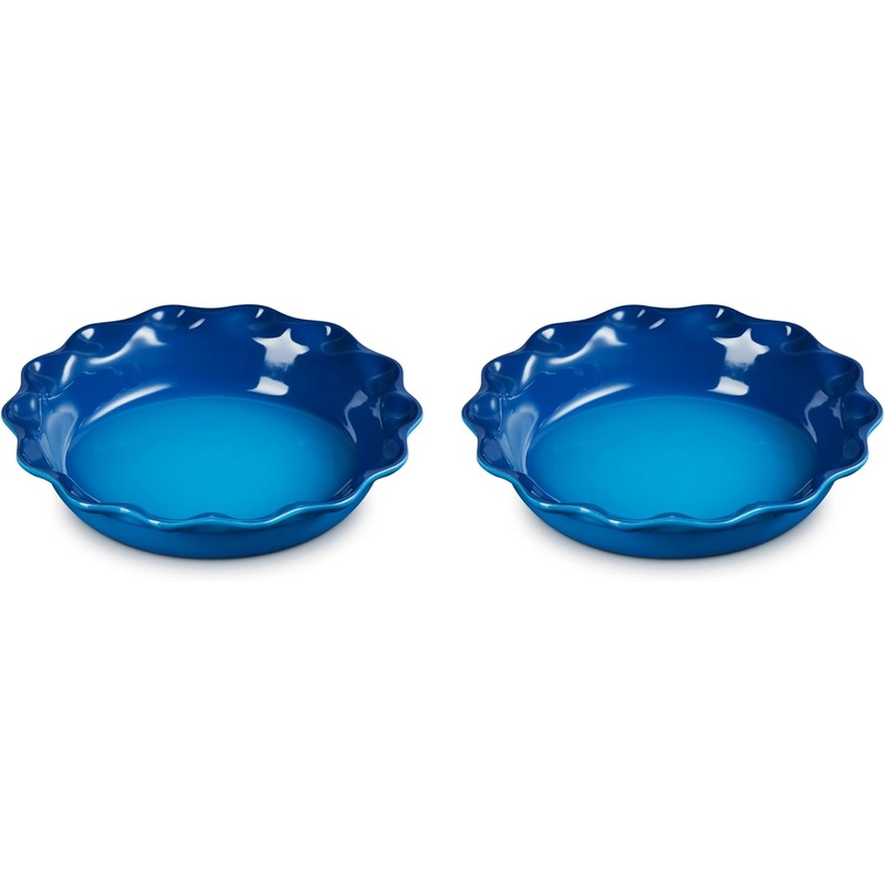 Le Creuset Set of 2 - 9" Heritage Fluted Pie Dish - Marseille