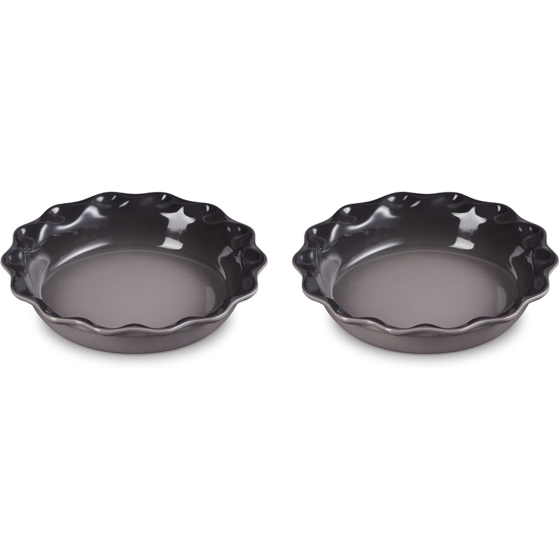 Le Creuset Set of 2 - 9" Heritage Fluted Pie Dish - Oyster