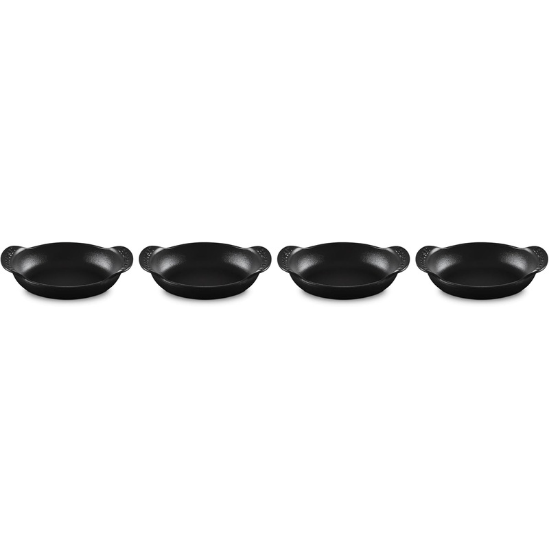 Le Creuset Set of 4 - 1/3 Qt. Mini Oval Baker - Gourmand Collection - Matte Black