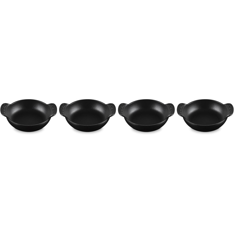 Le Creuset Set of 4 - 1/3 Qt. Mini Round Braiser - Gourmand Collection - Matte Black