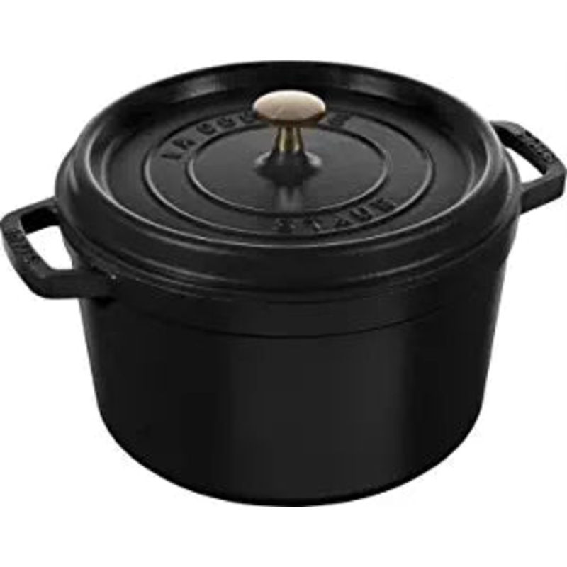 Staub Cast Iron Tall Cocotte 5 Qt. - Black
