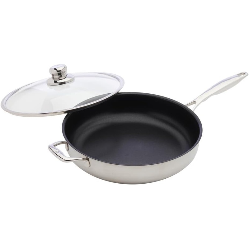 Swiss Diamond - 5.3 Qt. Nonstick Clad Induction Saute Pan w/Glass Lid & Stainless Steel Handle