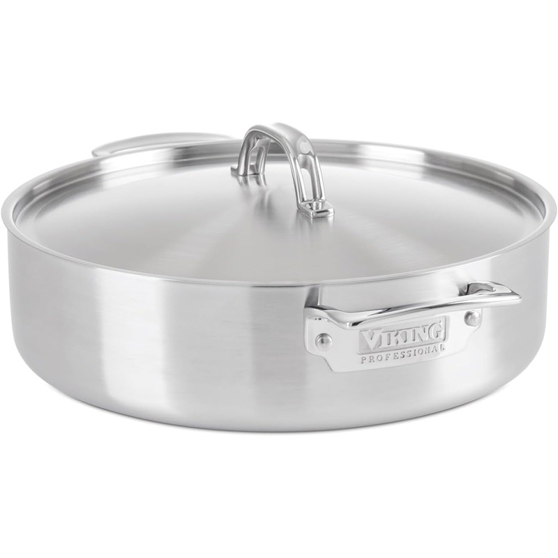 Viking 5-Ply Professional - 6.4 Qt. Everyday Pan w/Lid - Satin Finish