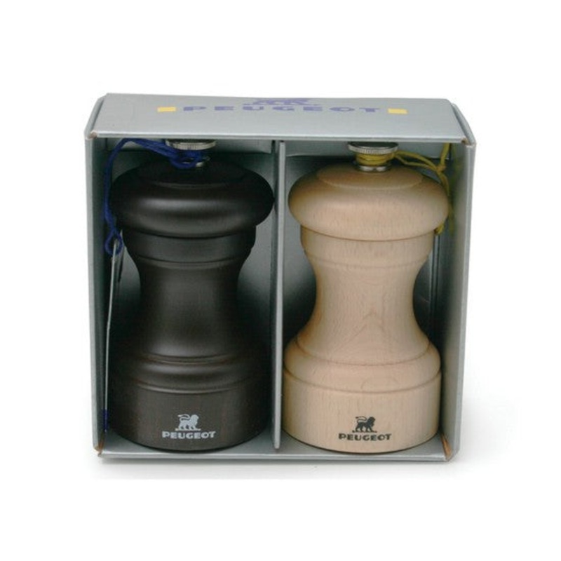 Peugeot Bistro Chocolate Pepper & Natural Salt Mill Set - 10cm/4"