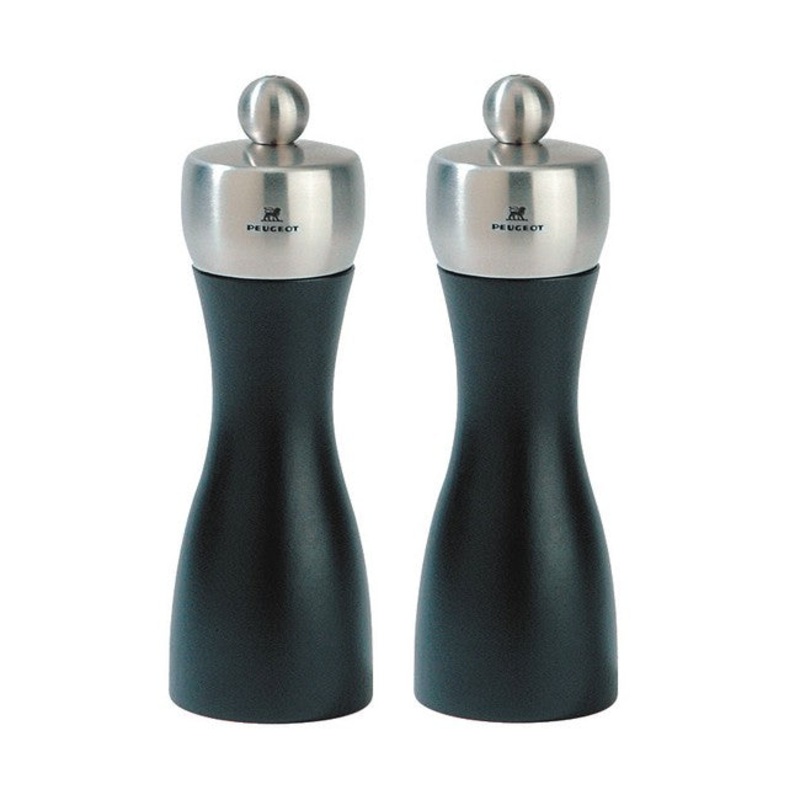 Peugeot Fidji Black Matte Pepper & Salt Mill Set - 15cm/6"