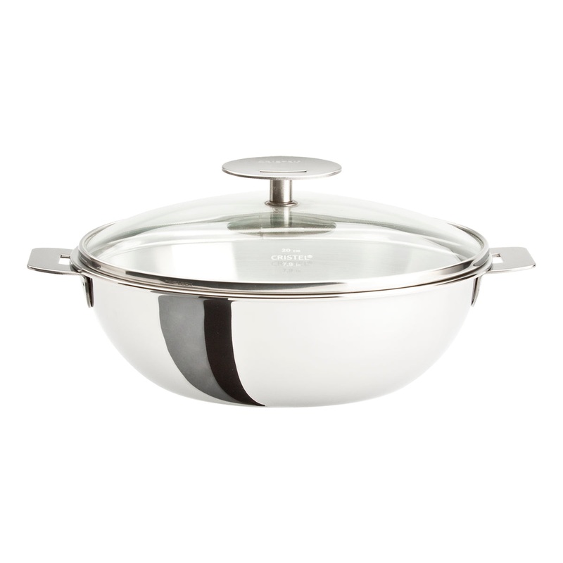 Cristel Casteline Removable Handle - 3 Qt. Wok w/Lid
