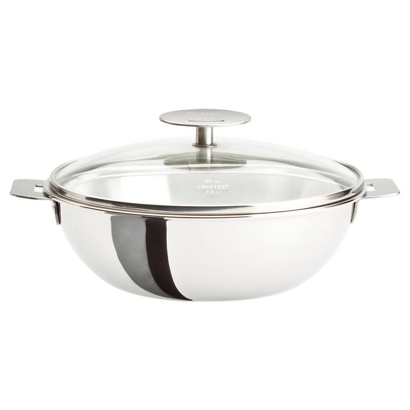 Cristel Casteline Removable Handle - 4 Qt. Wok w/Lid