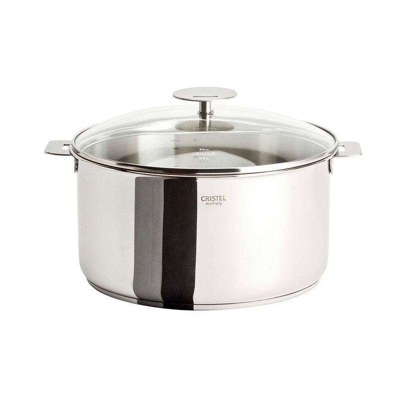 Cristel Casteline Removable Handle - 6 Qt. Stew Pan w/Lid