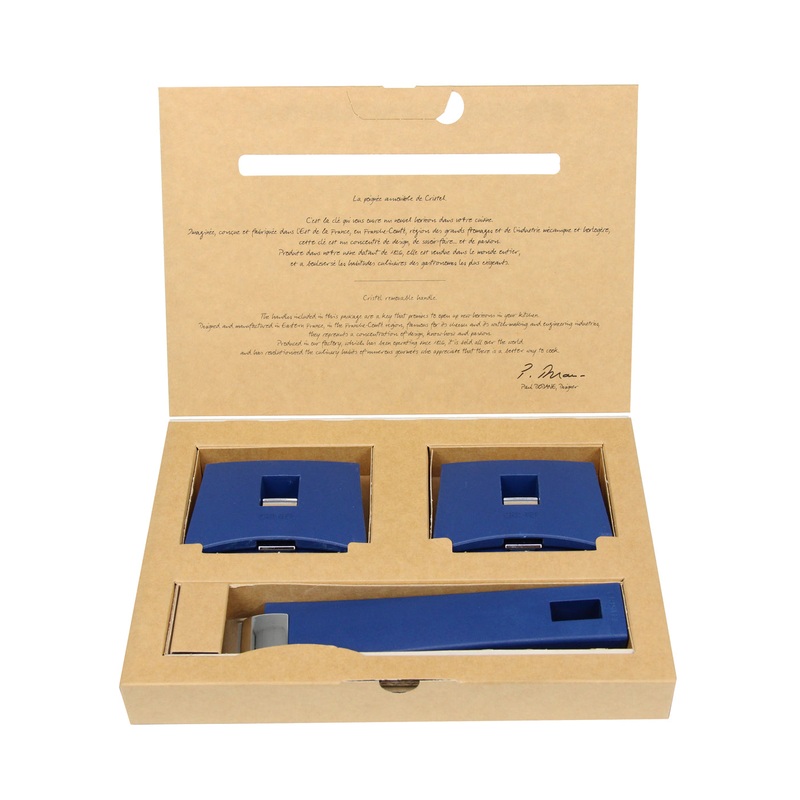 Cristel Mutine Removable Handle - Set of 1 Handle + 2 Side Handles - Blue Ink