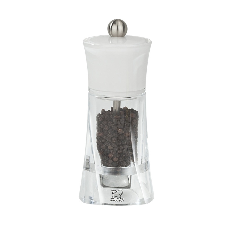 Peugeot Molne White Clear/White Acrylic Pepper Mill - 14cm/5.5"
