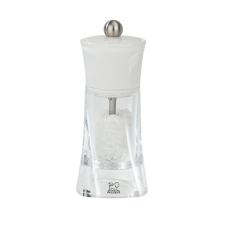 Peugeot Molne White Clear/White Acrylic Salt Mill - 14cm/5.5"