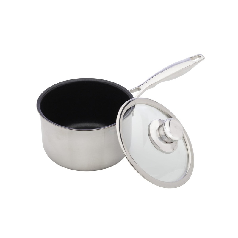 Swiss Diamond - 6.3" Nonstick Clad Sauce Pan w/Glass Lid