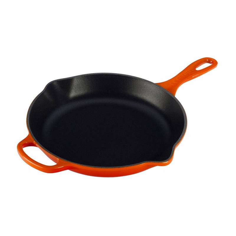 Le Creuset 10 1/4" (1 3/4 Qt.) Signature Cast Iron Handle Skillet - Flame