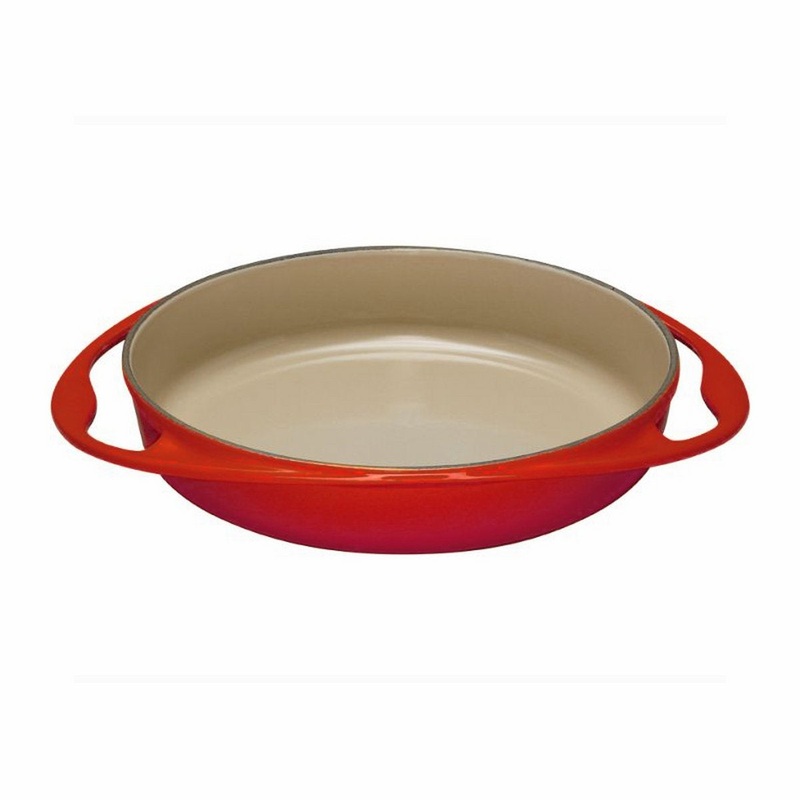 Le Creuset 2 Qt. (9 3/4") Heritage Enameled Cast Iron Tart Tatin Dish - Cerise