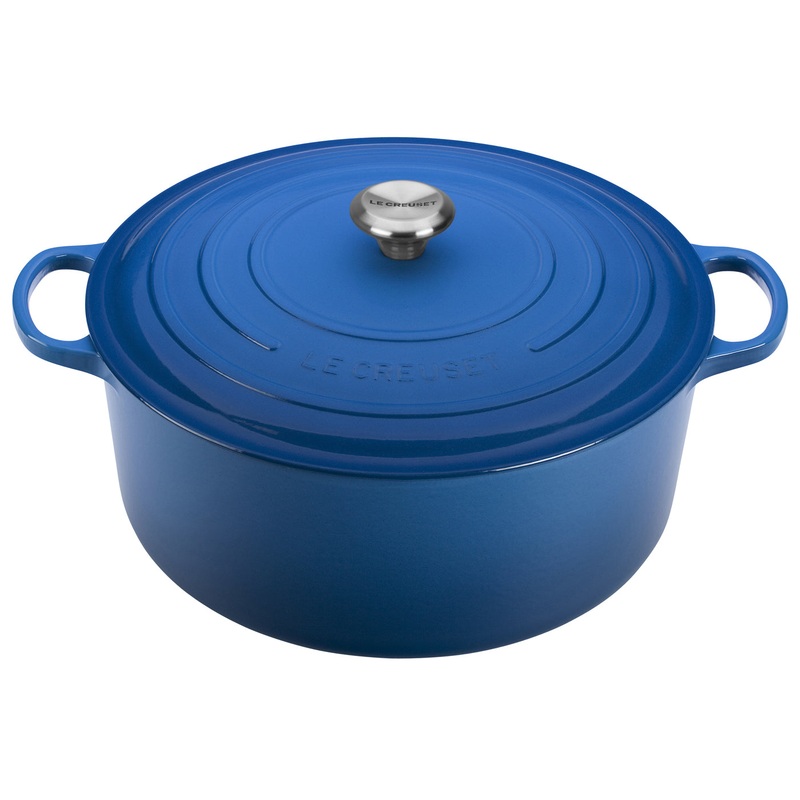 Le Creuset 13 1/4 Qt. Signature Round Dutch Oven w/Stainless Steel Knob - Marseille- Personalized Engraving Available