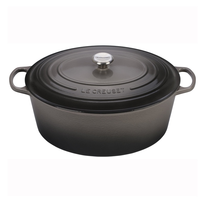 Le Creuset 15 1/2 Qt. Signature Oval Dutch Oven w/Stainless Steel Knob - Oyster- Personalized Engraving Available