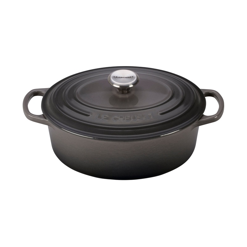 Le Creuset 2 3/4 Qt. Signature Oval Dutch Oven w/Stainless Steel Knob - Oyster- Personalized Engraving Available