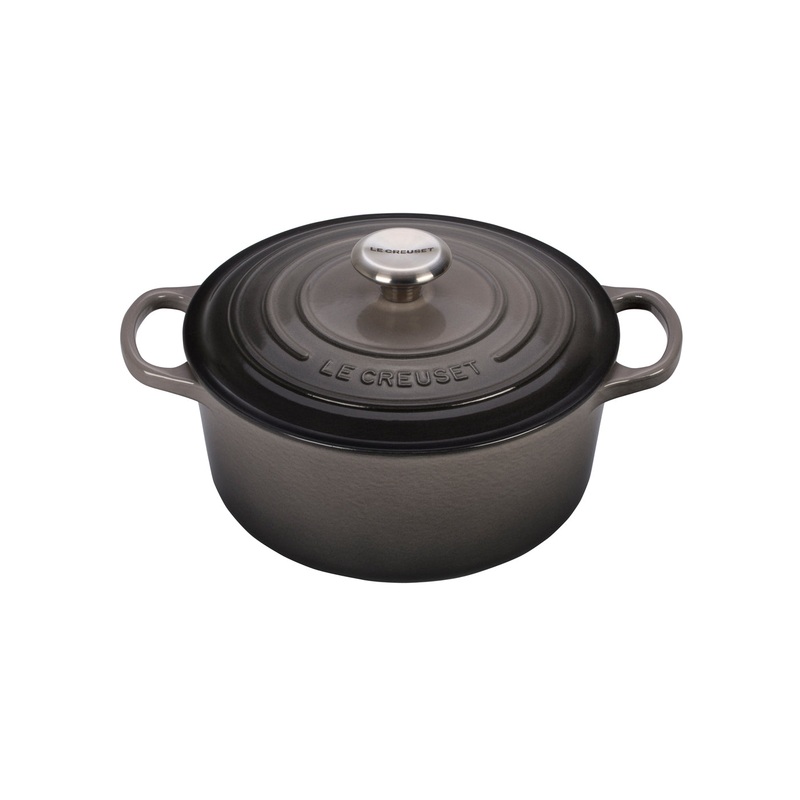 Le Creuset 4 1/2 Qt. Signature Round Dutch Oven w/Stainless Steel Knob - Oyster- Personalized Engraving Available