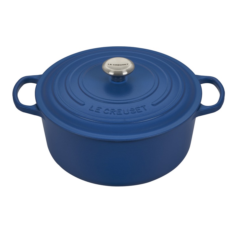 Le Creuset 7 1/4 Qt. Signature Round Dutch Oven w/Stainless Steel Knob - Marseille- Personalized Engraving Available