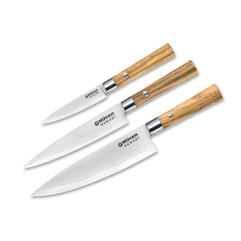 Boker Damascus Olive 3 Pc. Set
