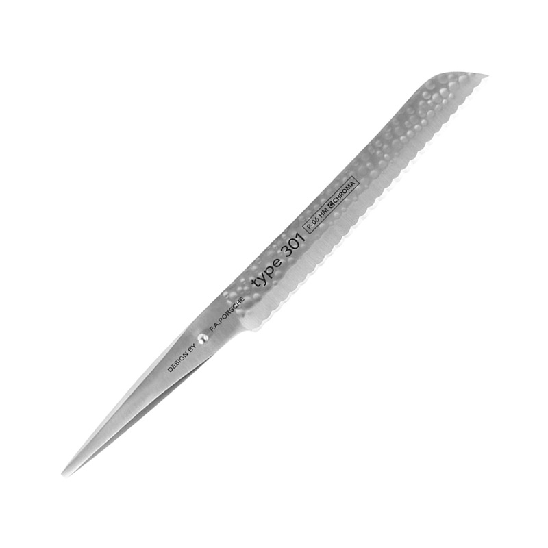 Chroma type 301 - 8 1/2" Bread Knife - Hammered Finish