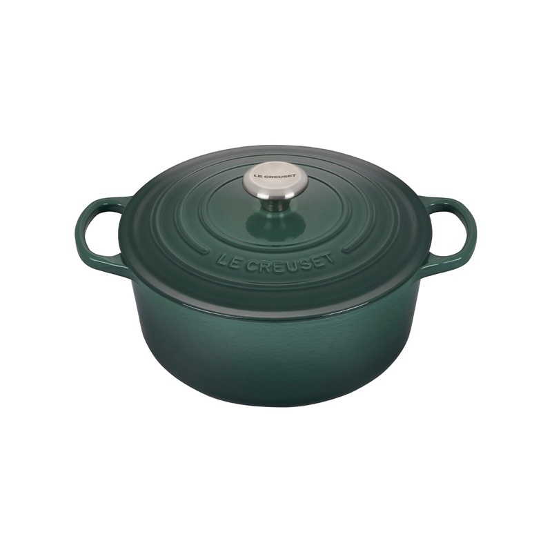 Le Creuset 5 1/2 Qt. Signature Round Dutch Oven w/Stainless Steel Knob - Artichaut- Personalized Engraving Available