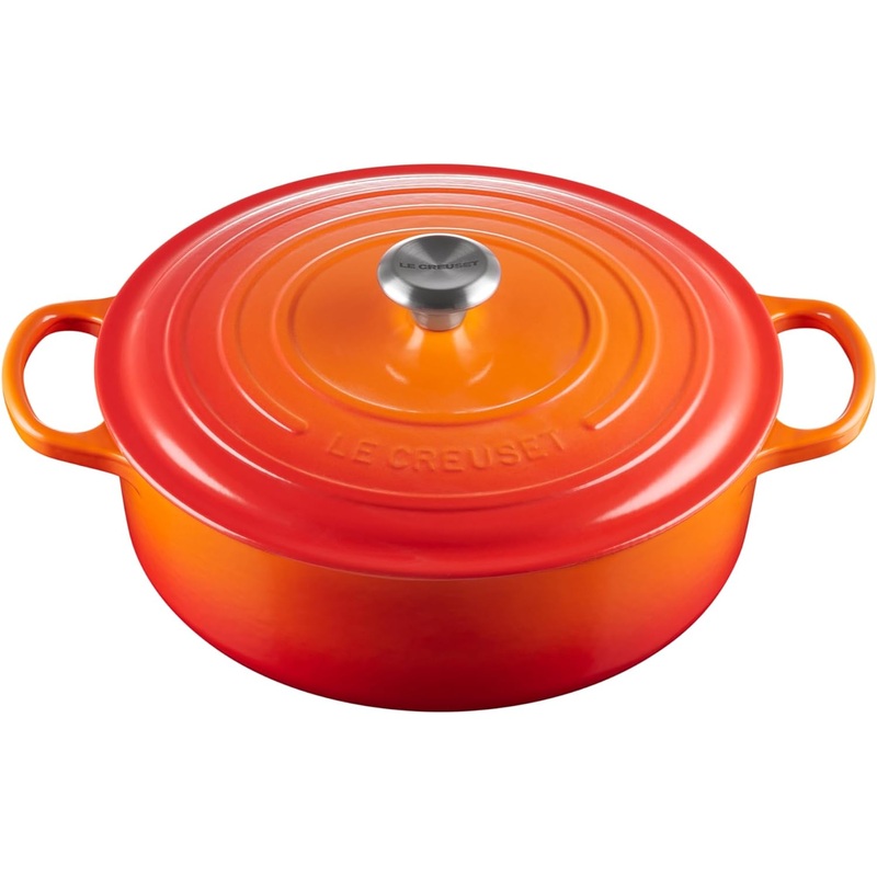 Le Creuset 6 3/4 Qt. Enameled Cast Iron Signature Round Wide Oven - Flame